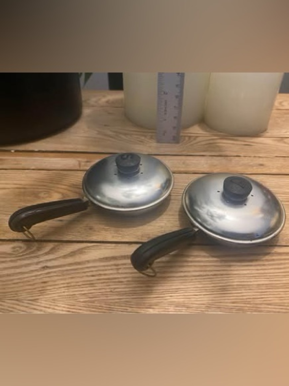 Vintage Brillium Frying Pan Salt & Pepper Shakers Skillet Miniatures